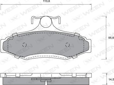 Ween 151-1189 - Комплект спирачно феродо, дискови спирачки vvparts.bg