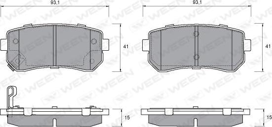 Ween 151-1188 - Комплект спирачно феродо, дискови спирачки vvparts.bg