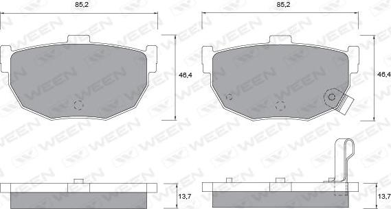 Ween 151-1134 - Комплект спирачно феродо, дискови спирачки vvparts.bg