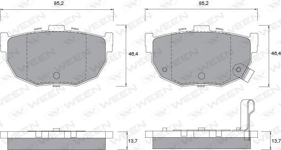 Ween 151-1135 - Комплект спирачно феродо, дискови спирачки vvparts.bg