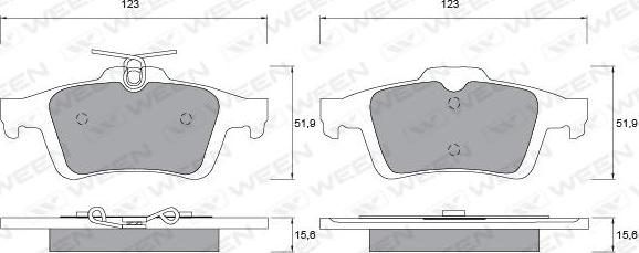 Ween 151-1130 - Комплект спирачно феродо, дискови спирачки vvparts.bg