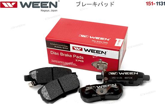 Ween 151-1131 - Комплект спирачно феродо, дискови спирачки vvparts.bg