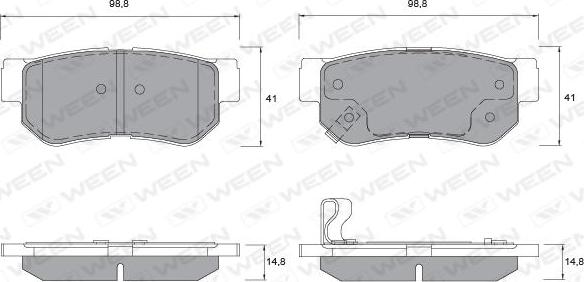 Ween 151-1133 - Комплект спирачно феродо, дискови спирачки vvparts.bg