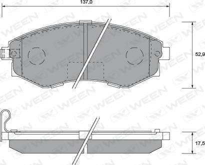 Ween 151-1171 - Комплект спирачно феродо, дискови спирачки vvparts.bg