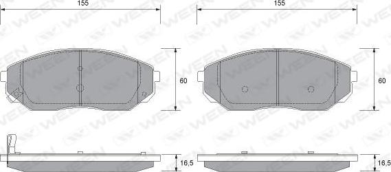 Ween 151-1172 - Комплект спирачно феродо, дискови спирачки vvparts.bg