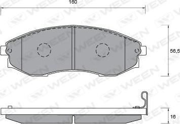 Ween 151-1177 - Комплект спирачно феродо, дискови спирачки vvparts.bg