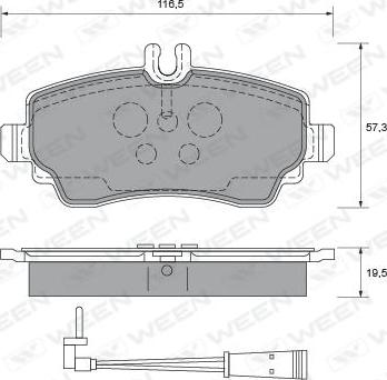 Ween 151-1894 - Комплект спирачно феродо, дискови спирачки vvparts.bg