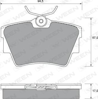 Ween 151-1892 - Комплект спирачно феродо, дискови спирачки vvparts.bg