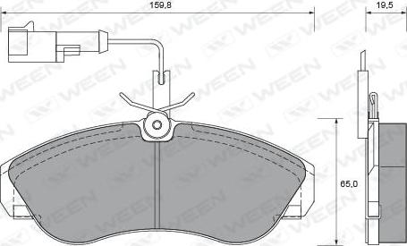 Ween 151-1858 - Комплект спирачно феродо, дискови спирачки vvparts.bg