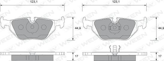 Ween 151-1801 - Комплект спирачно феродо, дискови спирачки vvparts.bg