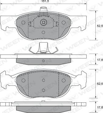 Ween 151-1830 - Комплект спирачно феродо, дискови спирачки vvparts.bg