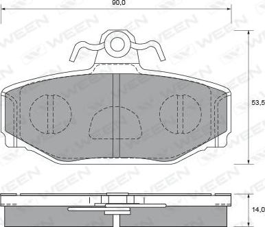 Ween 151-1826 - Комплект спирачно феродо, дискови спирачки vvparts.bg