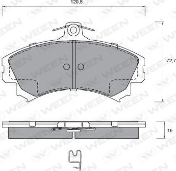 Ween 151-1346 - Комплект спирачно феродо, дискови спирачки vvparts.bg