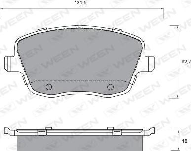 Ween 151-1341 - Комплект спирачно феродо, дискови спирачки vvparts.bg