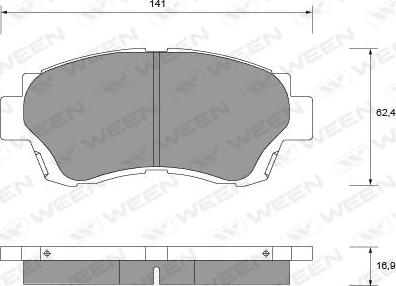 Ween 151-1359 - Комплект спирачно феродо, дискови спирачки vvparts.bg