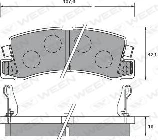 Ween 151-1368 - Комплект спирачно феродо, дискови спирачки vvparts.bg