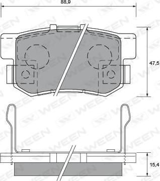 WXQP 41811 - Комплект спирачно феродо, дискови спирачки vvparts.bg