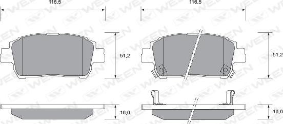 Ween 151-1380 - Комплект спирачно феродо, дискови спирачки vvparts.bg