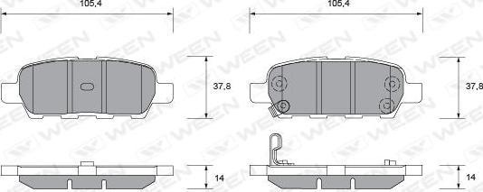 Ween 151-1381 - Комплект спирачно феродо, дискови спирачки vvparts.bg