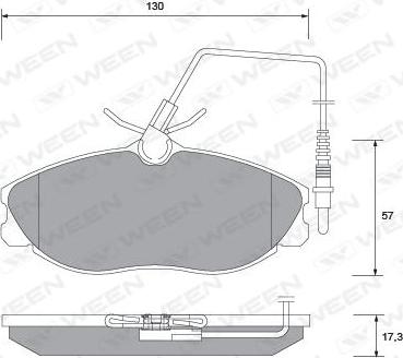 Ween 151-1328 - Комплект спирачно феродо, дискови спирачки vvparts.bg