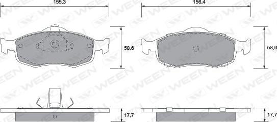 Ween 151-1290 - Комплект спирачно феродо, дискови спирачки vvparts.bg