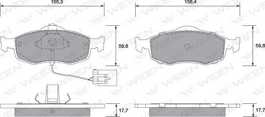 Ween 151-1291 - Комплект спирачно феродо, дискови спирачки vvparts.bg