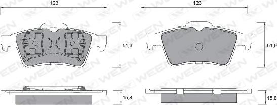 Ween 151-1246 - Комплект спирачно феродо, дискови спирачки vvparts.bg