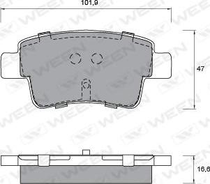 Ween 151-1240 - Комплект спирачно феродо, дискови спирачки vvparts.bg