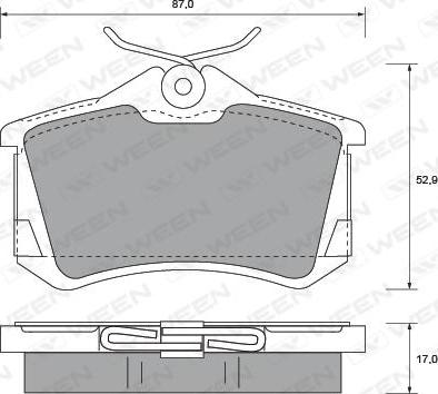 Ween 151-1248 - Комплект спирачно феродо, дискови спирачки vvparts.bg