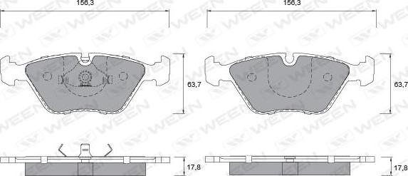 Ween 151-1267 - Комплект спирачно феродо, дискови спирачки vvparts.bg