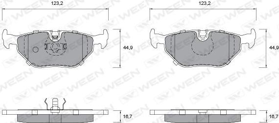 Ween 151-1200 - Комплект спирачно феродо, дискови спирачки vvparts.bg