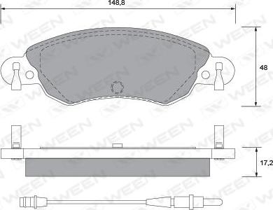 Ween 151-1281 - Комплект спирачно феродо, дискови спирачки vvparts.bg