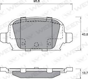 Ween 151-1239 - Комплект спирачно феродо, дискови спирачки vvparts.bg