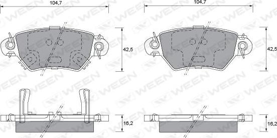Ween 151-1237 - Комплект спирачно феродо, дискови спирачки vvparts.bg