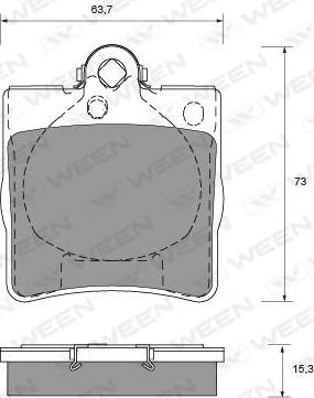 Ween 151-1223 - Комплект спирачно феродо, дискови спирачки vvparts.bg