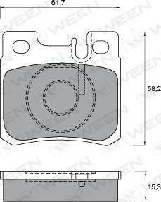 Ween 151-1222 - Комплект спирачно феродо, дискови спирачки vvparts.bg