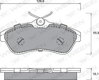 Ween 151-1276 - Комплект спирачно феродо, дискови спирачки vvparts.bg