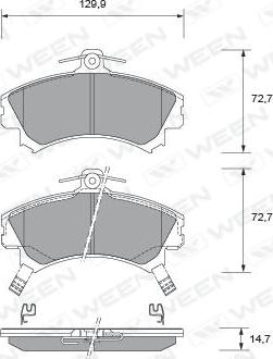 Ween 151-1711 - Комплект спирачно феродо, дискови спирачки vvparts.bg