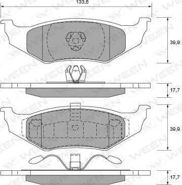 Ween 151-1730 - Комплект спирачно феродо, дискови спирачки vvparts.bg