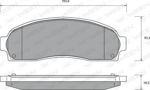 Ween 151-2499 - Комплект спирачно феродо, дискови спирачки vvparts.bg