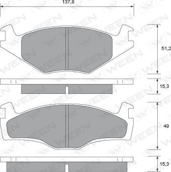 Ween 151-2450 - Комплект спирачно феродо, дискови спирачки vvparts.bg