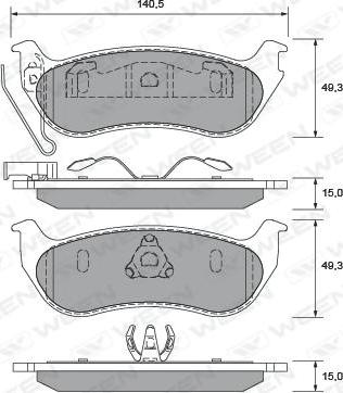 Ween 151-2405 - Комплект спирачно феродо, дискови спирачки vvparts.bg