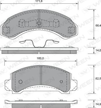 Ween 151-2403 - Комплект спирачно феродо, дискови спирачки vvparts.bg