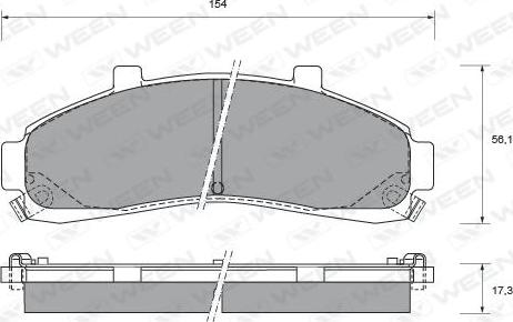 Ween 151-2410 - Комплект спирачно феродо, дискови спирачки vvparts.bg