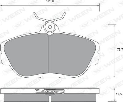 Ween 151-2433 - Комплект спирачно феродо, дискови спирачки vvparts.bg