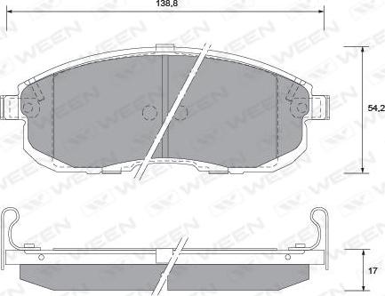 Ween 151-2597 - Комплект спирачно феродо, дискови спирачки vvparts.bg