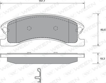 Ween 151-2501 - Комплект спирачно феродо, дискови спирачки vvparts.bg