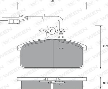 Ween 151-2508 - Комплект спирачно феродо, дискови спирачки vvparts.bg