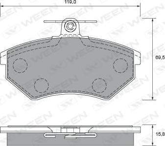 Ween 151-2515 - Комплект спирачно феродо, дискови спирачки vvparts.bg