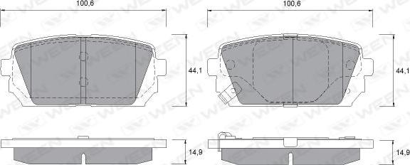 Ween 151-2578 - Комплект спирачно феродо, дискови спирачки vvparts.bg